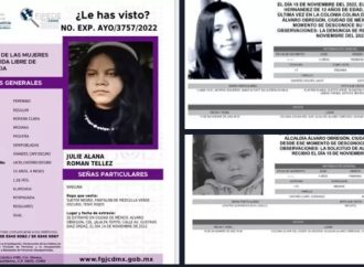 Aparecen dos de cuatro menores desaparecidas en Álvaro Obregón