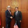 Se reúnen Eduardo Ramírez y Ken Salazar en el Senado para afinar la cooperación bilateral México-EU