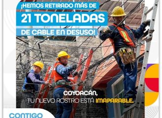 Retira Coyoacán  21 toneladas de cable en desuso