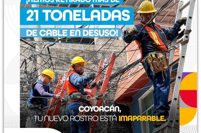 Retira Coyoacán  21 toneladas de cable en desuso
