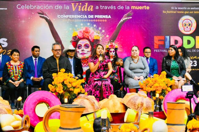 Berenice Hernández presenta en conferencia de prensa el “Festival Internacional de Día de Muertos” Tláhuac 2023